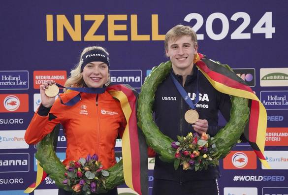 Jordan Stolz Joy Beune WK Allround 2024 Inzell